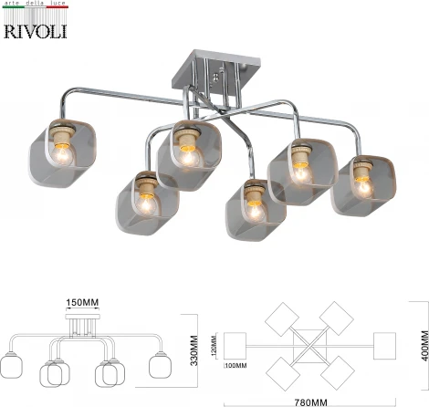 Люстра потолочная на штанге Catalina 9082-306 6 * Е27 40 Вт