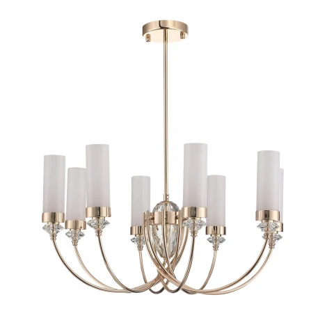 Потолочная люстра на штанге ST Luce Элегра SL1402.253.08 Золото/Белый E14*8 40W