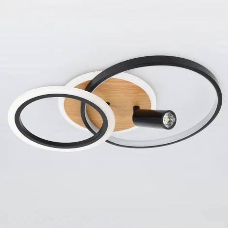 Потолочная люстра светодиодная с пультом ЭРА Rondo CLL-1-85-RC BK