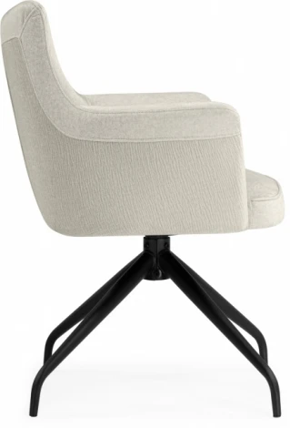 Стул на металлокаркасе Woodville Kaser 360 крутящийся ivory / black арт.15842
