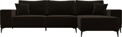 Диван угловой Льюес правый (Коричневый/Микровельвет) Лига Диванов арт.122405