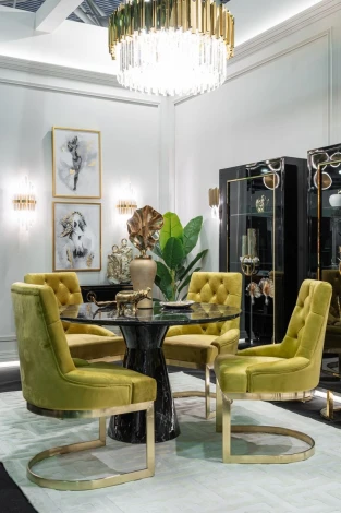 Стул велюр оливковый/матовое золото 65*61*93см Garda Decor арт.76AR-6210GOLD-OLV