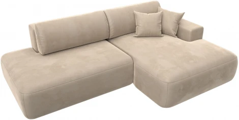 Диван угловой Лига-036 НПБ Модерн правый угол (Бежевый/Велюр) Лига Диванов арт.121407