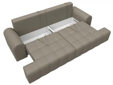 Диван прямой Лига-080 (ДСП/Пластик/Экокожа/Бежевый) Лига Диванов 131120