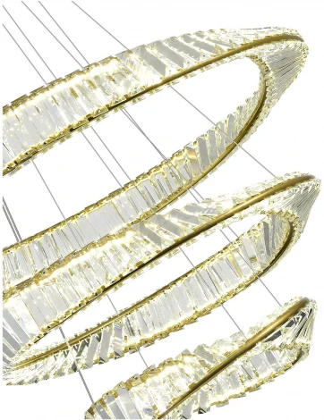 Подвесной светильник ярусный ST Luce Ritorto SL6204.301.03 Латунь/Прозрачный LED 1*97W 4000K (220V, на тросе, круглые)