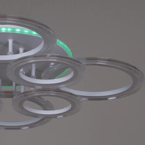 Потолочная люстра светодиодная на штанге с пультом Reluce 09812-3.3-4+4A WH (RGB) (220V)