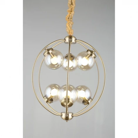 Подвесная люстра Omnilux Serrano OML-94513-06 (220V, на цепи, шар, шарики)