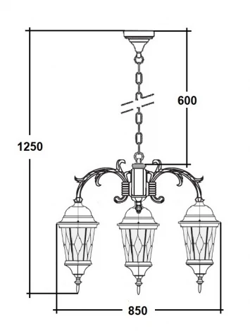 Уличный светильник подвесной Oasis Light ASTORIA 2M 91470M/3/16 cover Gw ромб