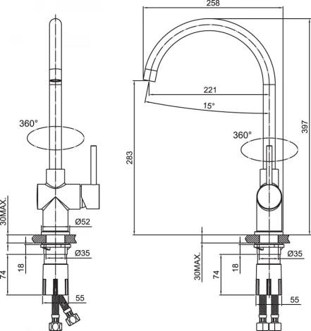 Смеситель Iddis Kitchen K05STJ0i05 для кухонной мойки