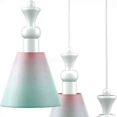 Люстра подвесная Lamp4you, 3 плафона, белый с розовым и бирюзовым