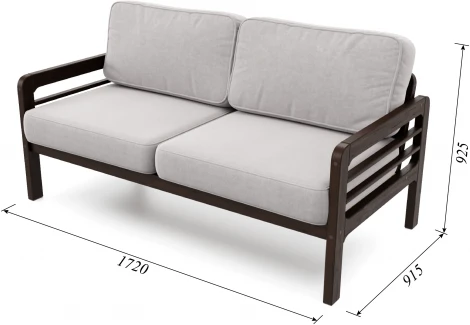 Диван Arsko прямой Бергер Б венге велюр серый