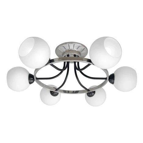 Люстра потолочная Day&Night, 6 плафонов, хром с черным и белым
