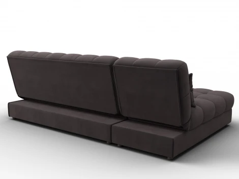 Диван угловой Лига-116 НПБ угол левый (ДСП,ЛДСП,Велюр/Коричневый) Лига Диванов 136955L