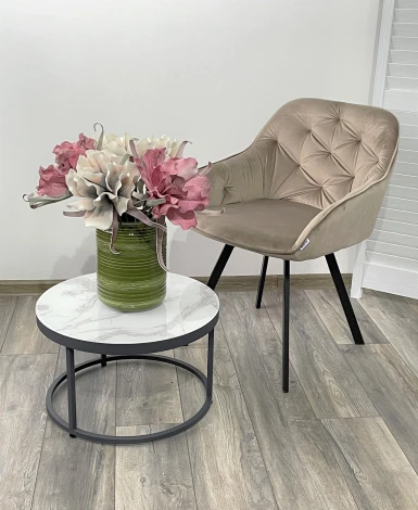 Стул GALE 360 град. поворот. BLUVEL-40 BEIGE, велюр/ черный каркас, М-City