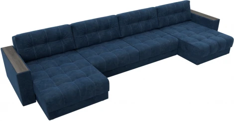 Диван П-образный с декором Лига-049 НПБ Лонг Лига Диванов (Велюр) арт.128566