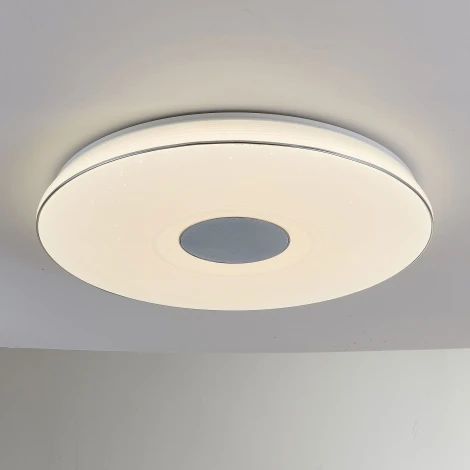 Потолочный светильник RGB Bluetooth-динамик круглый Citilux Light & Music CL703M100 (LED, 220V, пульт управления, управление смартфоном, голосовое управление, умный дом - Алиса, Маруся, Сири, круглые)