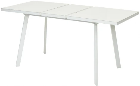 Стол ФИН 120 Латте, стекло/ Белый каркас М-City