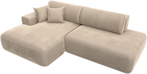 Диван угловой Лига-036 НПБ Модерн левый угол (Бежевый/Велюр) Лига Диванов арт.121407L