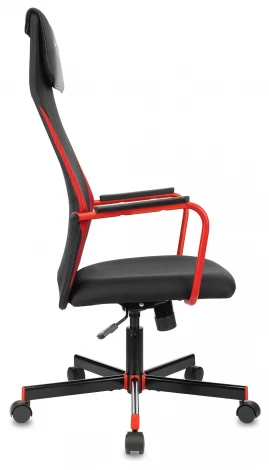 Кресло игровое Zombie ONE черный/красный сиденье черный с подголов. крестов. металл RED