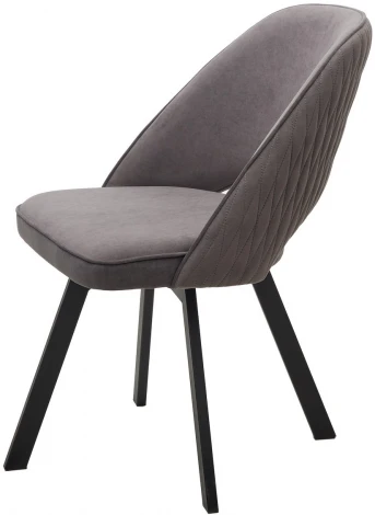Стул DUNA 360 град. поворот. B28 Темно-серый, велюр / черный каркас, М-City