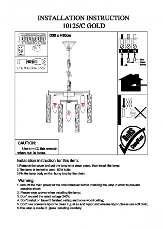 Подвесная люстра каскадная Newport 10120 10125/C gold (220V, хрусталь, на цепи)