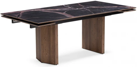 Стеклянный стол Woodville Монерон 200(260)х100х77 мейджик / орех кантри 553540