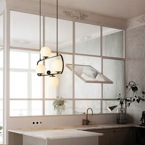 Подвесной реечный светильник Hoop L90 черный ImperiumLoft Hoop L (178061-26) (220V, на проводе, шар)