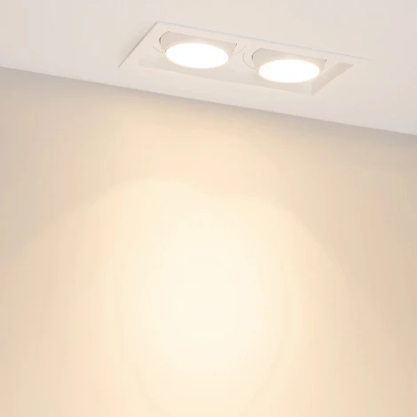 Встраиваемый светильник светодиодный MS-VORTEX-BUILT-S250x140-2x30W Warm3000 (WH-WH, 17 deg, 230V) (Arlight, IP20 Металл) 057767