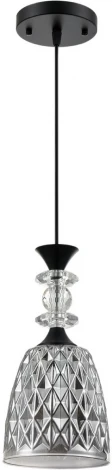 Подвесной светильник Lumion Elenika 8057/1А черный/смоки металл/стекло E27 1*60W 220V
