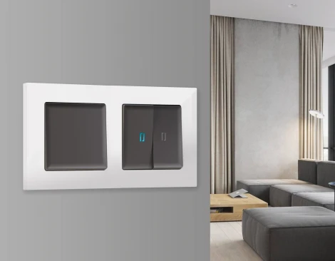 Рамка Ambrella Volt ALFA Techno (Белый глянец) 1-ая AF220101