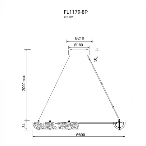 Подвесная люстра светодиодная Fluorite Rudeza FL1179-8P
