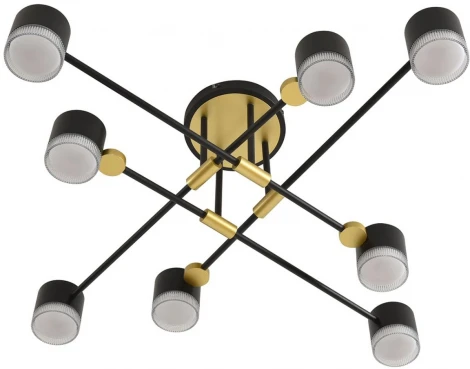 Потолочная люстра на штанге Lumion Leniana 8307/8C золотой/черный, металл GX53 LED 8*7W 220V