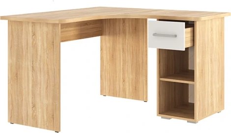 Лайт-1 Стол компьютерный 1200 угловой, цвет дуб сонома/белый Mebelson (арт.SKL1.2N01.1623)