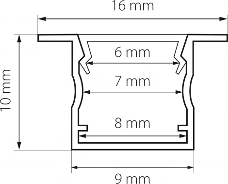 Профиль встраиваемый с прямоугольным рассеивателем Lightstar Profiled 419080