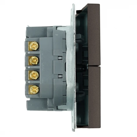 Переключатель двухклавишный перекрестный (антрацит) Stekker Эмили 50164