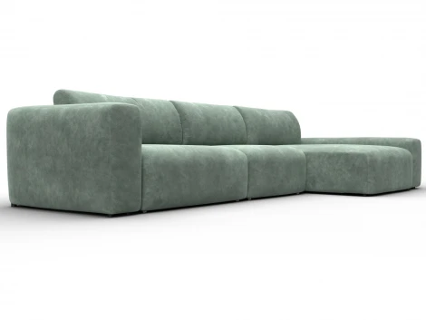 Диван угловой Лига-066 НПБ Лонг угол правый (ЛДСП,Фанера,Брус,Велюр/Зеленый) Лига Диванов 131218