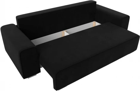 Диван прямой Лига-029 (Черный/Микровельвет) Лига Диванов арт.121025