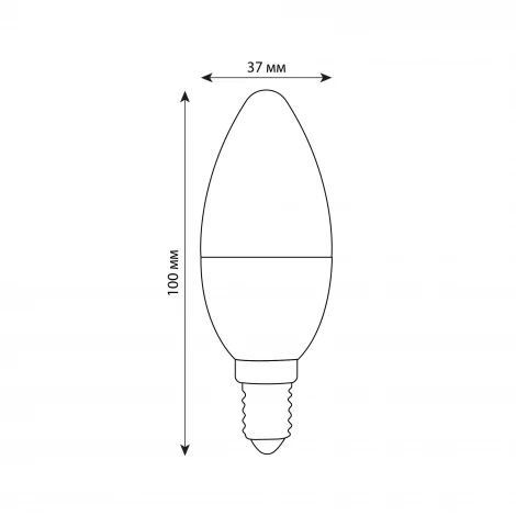 Лампа светодиодная, диммируемая, форма "свеча", матовая, теплый белый свет 3000K Volpe OPTIMA DIM LED-C37-6W/3000K/E14/FR/DIM/SLS