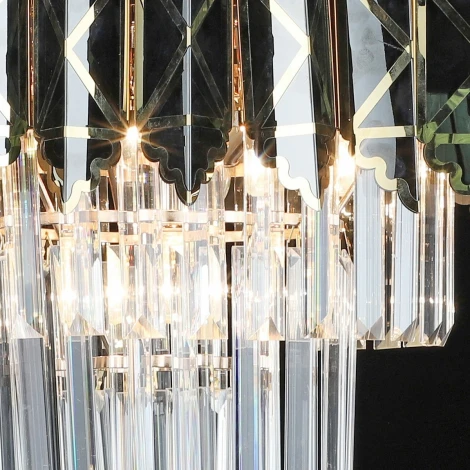 Подвесная люстра каскадная Reluce 02202-0.4-05 FGD+BK (хрусталь, на цепи)