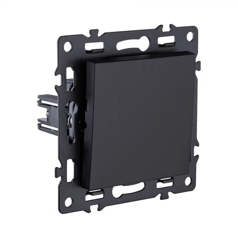 Выключатель 1-клавишный 10А/250В черный Kollinger Asthetik AS-001BK