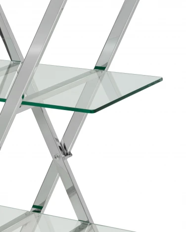 Стеллаж Гейт прозрачное стекло сталь серебро УТ000036349