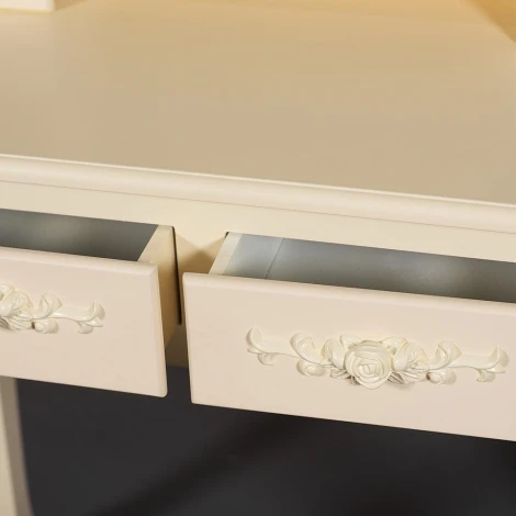 Туалетный столик с зеркалом и табуретом Secret De Maison ARNO ( mod. HX18-263 ) butter white (слоновая кость) (дерево павловния, мдф)