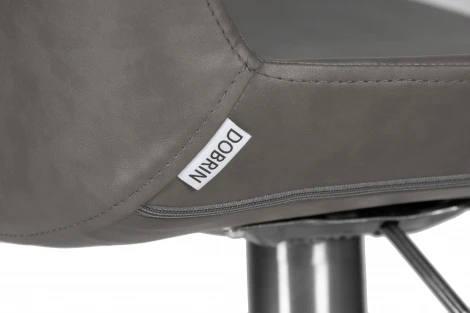 Стул барный DOBRIN ALDO (серый PU YP4, основание из нержавеющей стали)