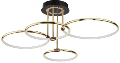 Люстра на штанге потолочная Lumion Ursula 5283/96CL LEDIO золотой, коричневый LED 96W 4546Лм 3000-6000K с пультом ДУ 220V (регулировка яркости)