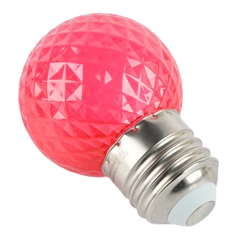 Лампа светодиодная Feron LB-385 52164 шарик красный прозрачный E27 1W 230V