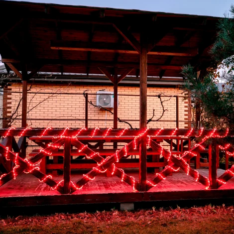 Гирлянда светодиодная Дюралайт, 15м, коннектор в/к. красный свет Uniel ULD-D50 15M/С08 IP44 RED