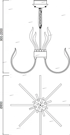 Подвесная люстра Mantra Versailles 5561 (LED, 220V, диммер, на цепи)