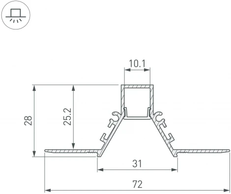 Профиль COMFORT10-V-FANTOM-2000 WHITE (Arlight, Алюминий) 052538
