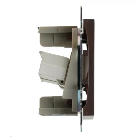 Розетка Ethernet RJ-45 двойная (шоколад) Stekker Катрин 50006