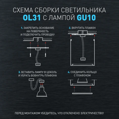 Точечный светильник ЭРА OL31 BK (220V)